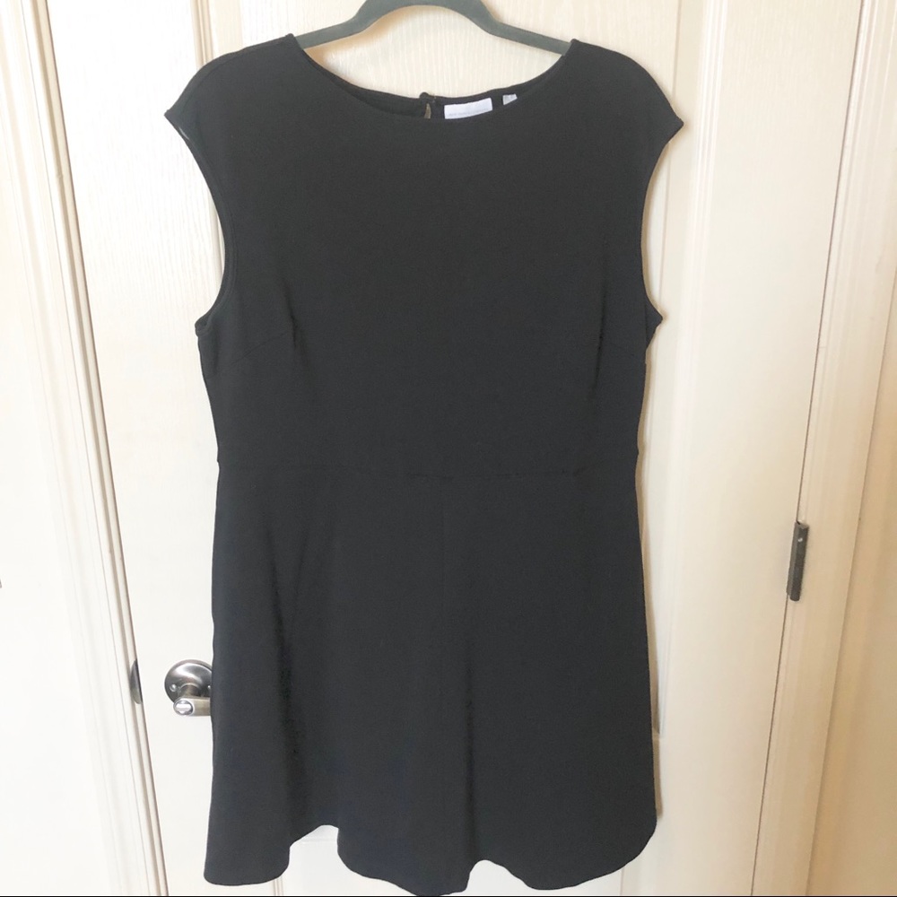 New York and Company Black Boatneck Flared Dress
